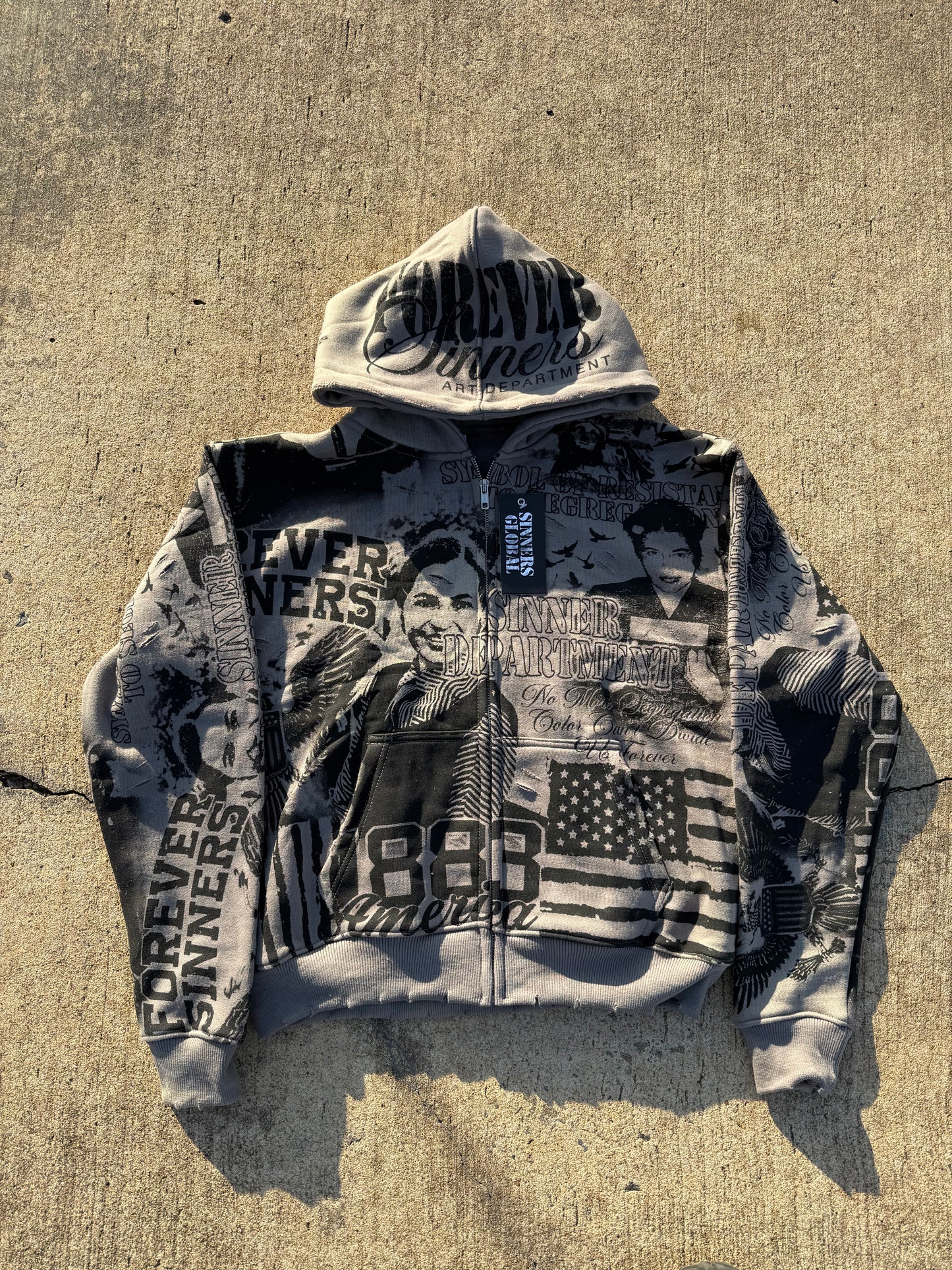 “Grey and Black ” Forever Sinners Art Department Jacket